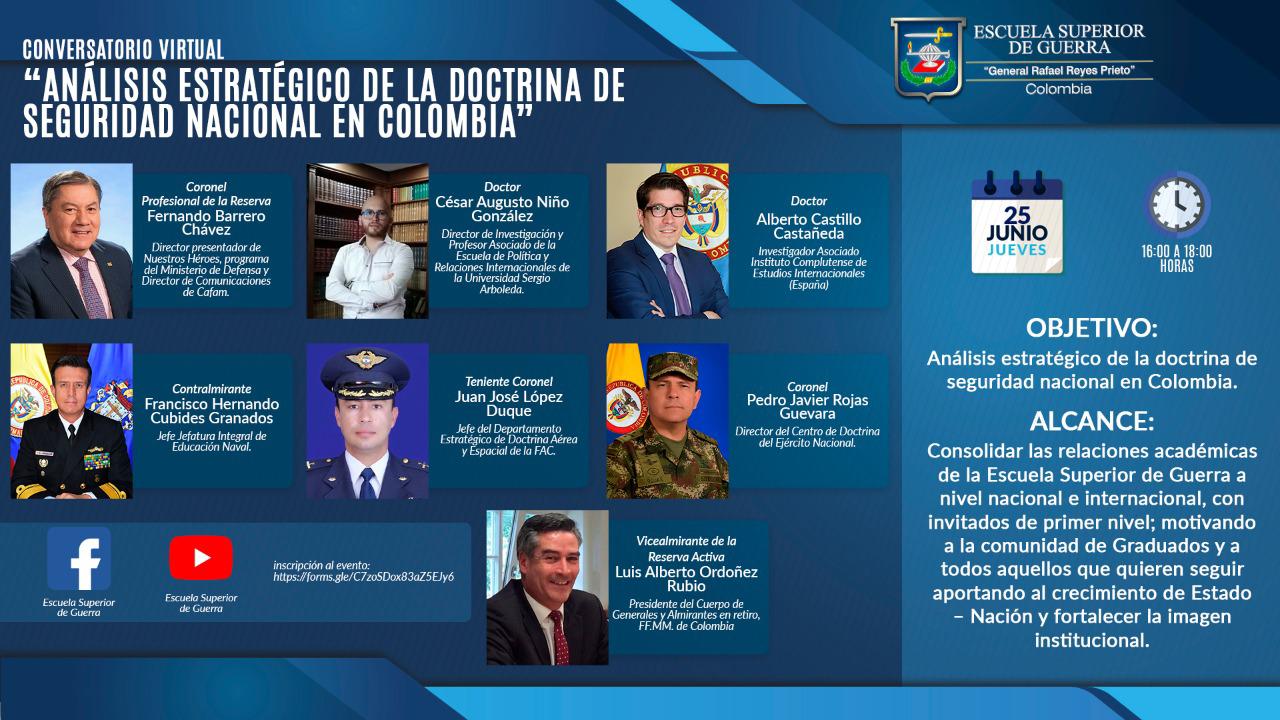 Conversatorio virtual análisis estratégico de la doctrina de Seguridad Nacional en Colombia